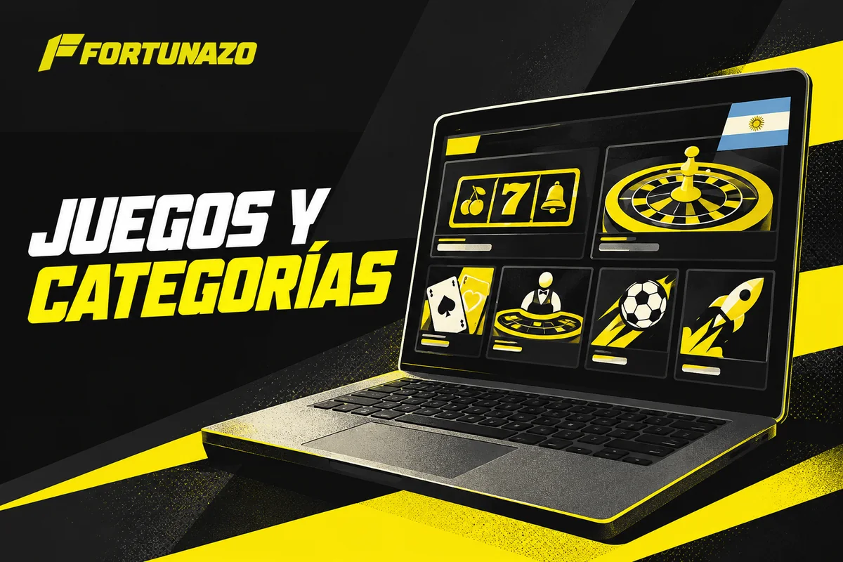 Portátil muestra categorías de juegos en una sala virtual