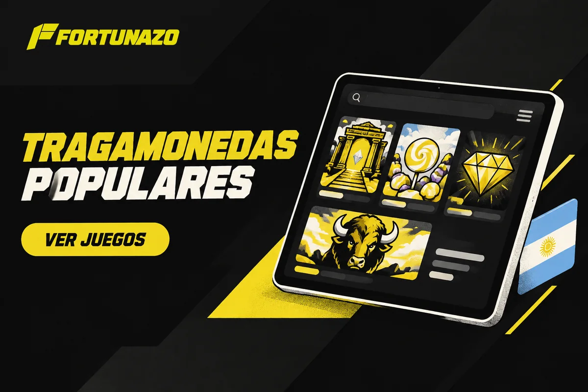 Tablet con tragamonedas de fantasía y buscador de juegos