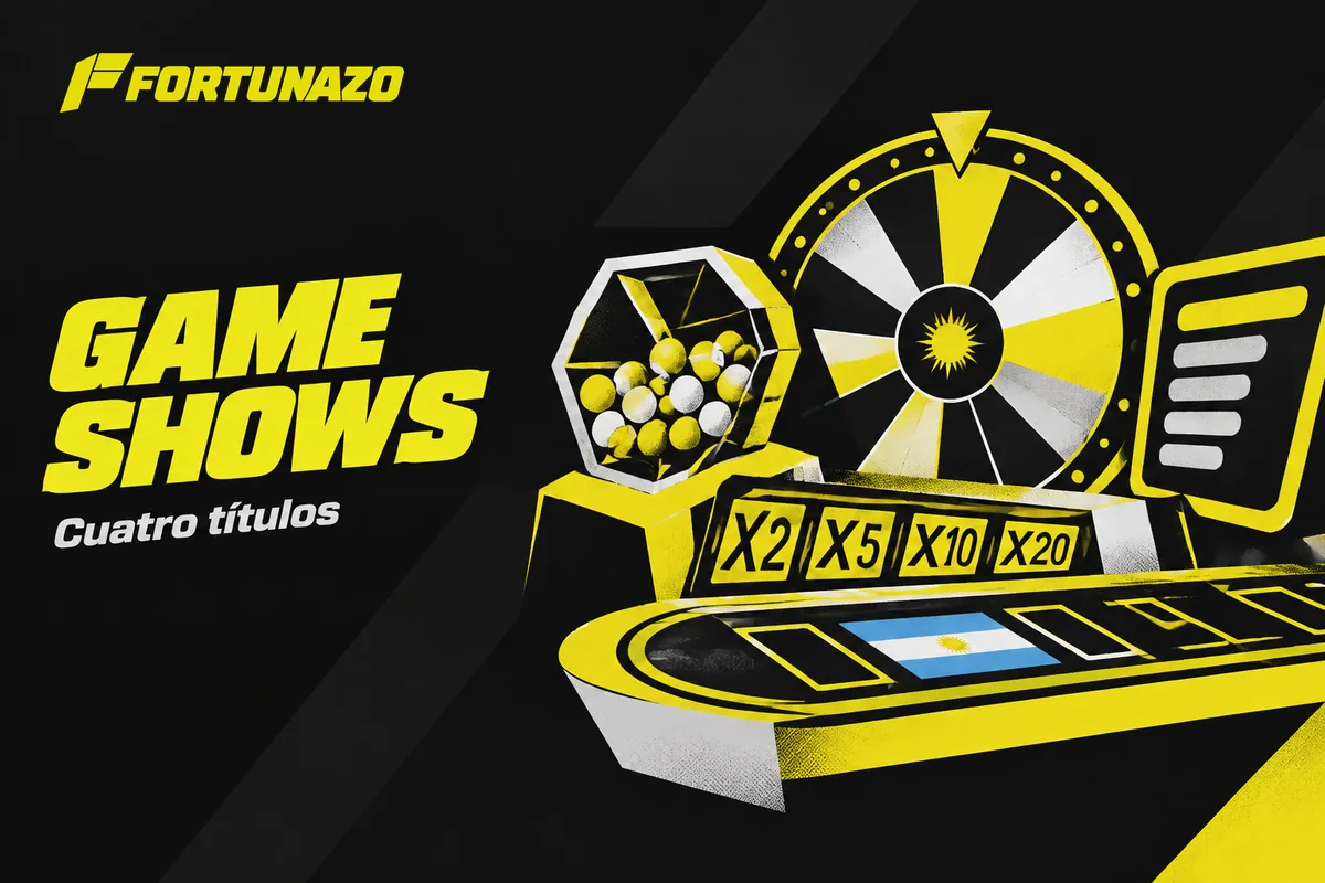 Pantalla 3D con rueda y elementos de game shows