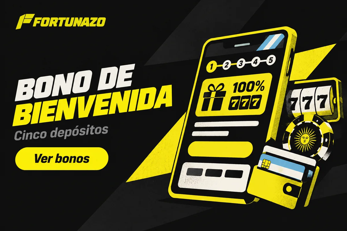 Interfaz 3D con bono inicial y cinco depósitos