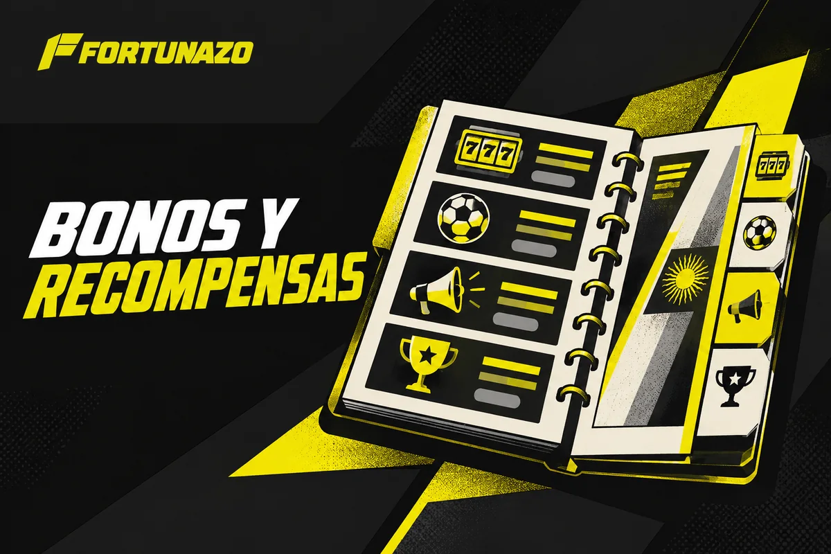 Cuaderno con categorías de bonos y recompensas