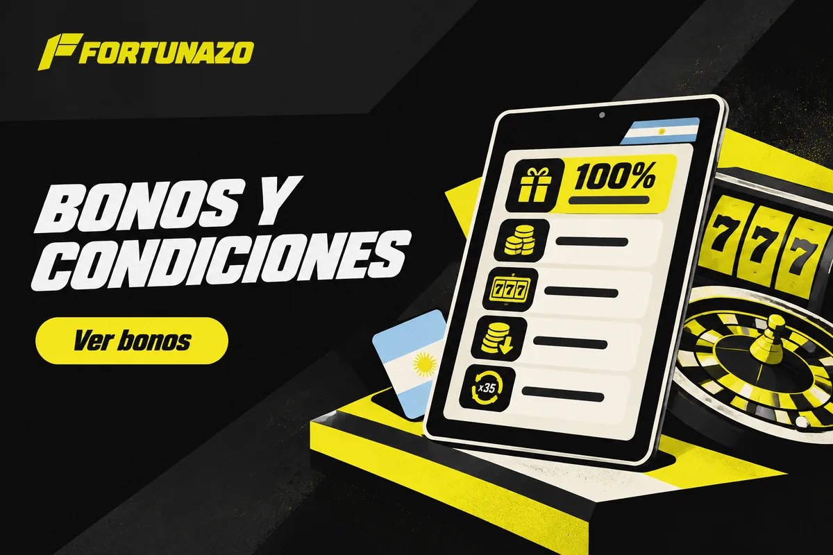 Tablet con bono inicial, giros gratis y rollover detallados