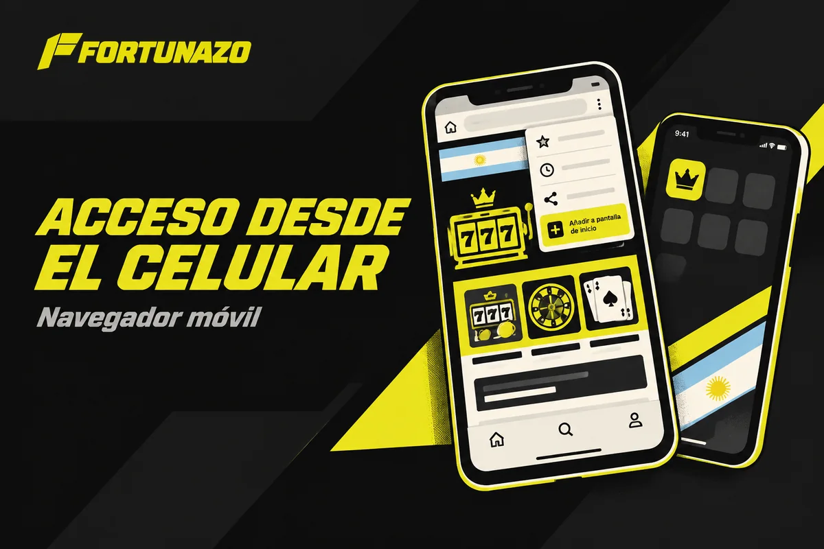 Celular muestra el navegador y un acceso directo creado