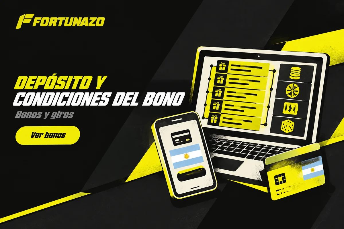 Pantalla simulada con depósitos y condiciones del bono